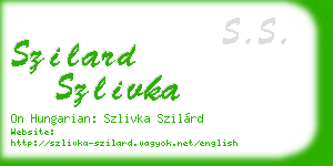 szilard szlivka business card